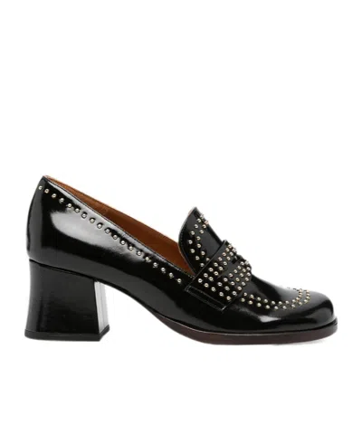 Chie Mihara Stud-embellished Leather Loafers In Black
