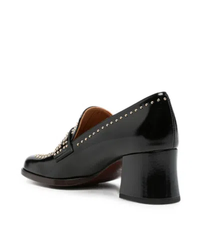 Chie Mihara Stud-embellished Leather Loafers In Black