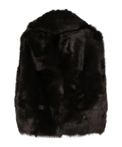Blancha Sleeveless Jacket In Brown