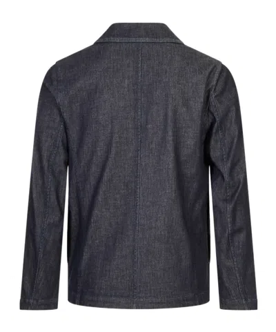 Canali Patch-pocket Denim Jacket In Gray