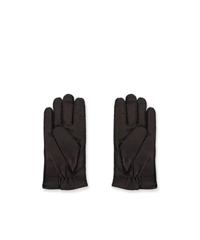 Orciani Stitched-detail Leather Gloves In Brown