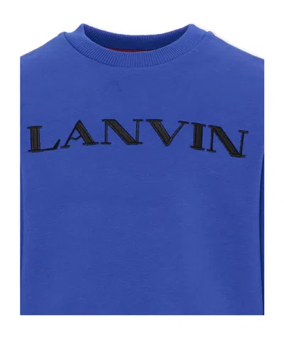 Lanvin Logo-embroidered Sweatshirt In Blue