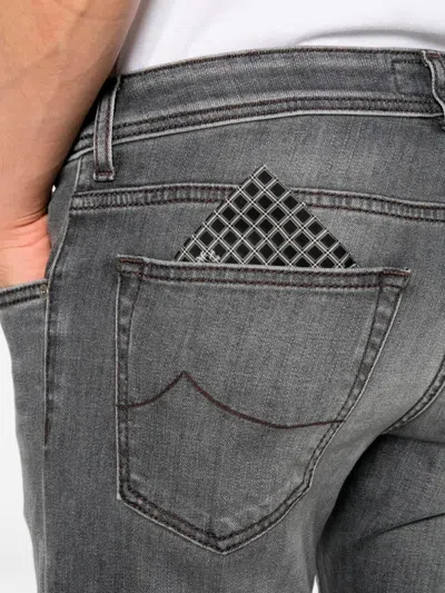Jacob Cohen Distressed Cotton Jeans In Gray