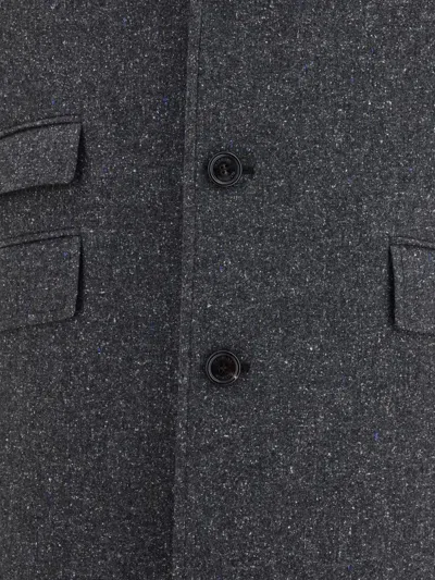 Valentino Single-breasted Coat In Gray