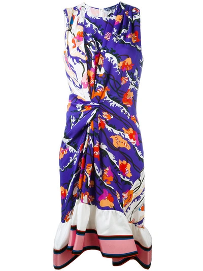 Emilio Pucci Ranuncoli Ruffle Hem Dress In Viola