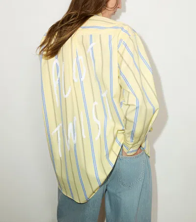 Max & Co . Stripe Plot Twist Shirt In Yellow