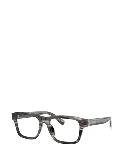 Dolce & Gabbana Chevron-patterned Rectangle-frame Glasses In Red