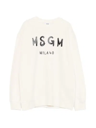 Msgm Unisex Mini Sweatshirt For Kids In Neutral