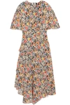 TOPSHOP UNIQUE Aster ruffled floral-print silk crepe de chine midi dress