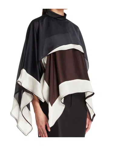 Sacai Satin X Chiffon Pullover In Brown