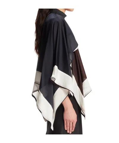 Sacai Satin X Chiffon Pullover In Brown