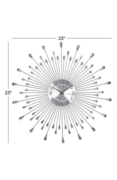 Ginger Birch Studio Sunray Wall Clock In Silver