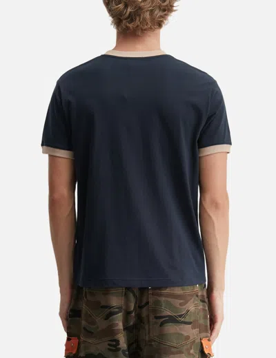 Dime Arch Ringer T-shirt In Blue/蓝色/藍色/블루/ブルー