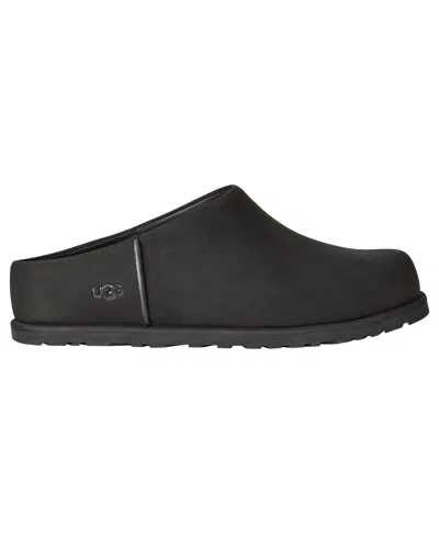 Ugg Slip-on Sabot Shoes With Rounded Toe And Matte Finish In Black