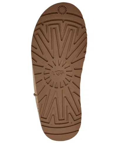Ugg Silk Lace Slippers Rubber Sole Design In Brown