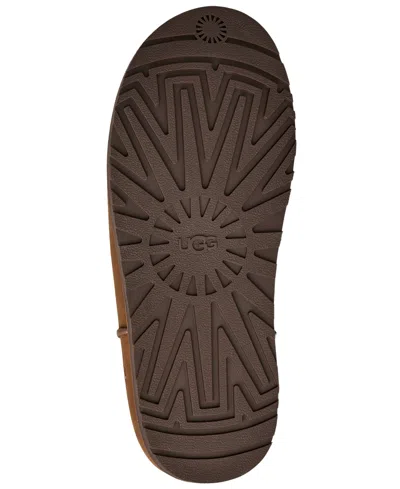 Ugg Matte Finish Smooth Rounded Toe Clogs In Brown