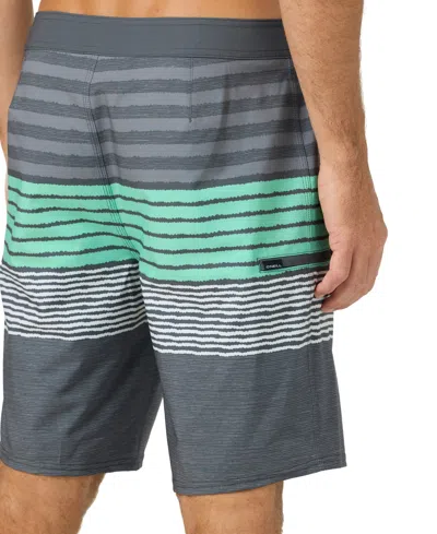 O'neill Hyperfreak Heat Stripe Swim Trunks In Dark Shadow