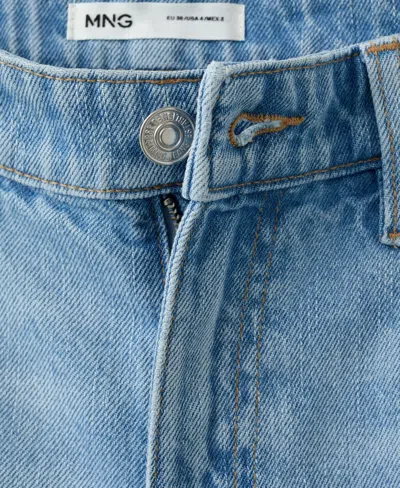 Mango Denim Shorts In Open Blue