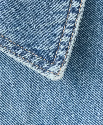 Mango Toggle Crop Denim Jacket In Open Blue