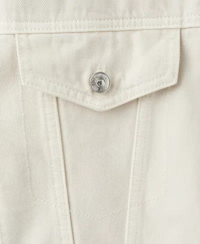 Mango Pockets Denim Jacket In Neutral