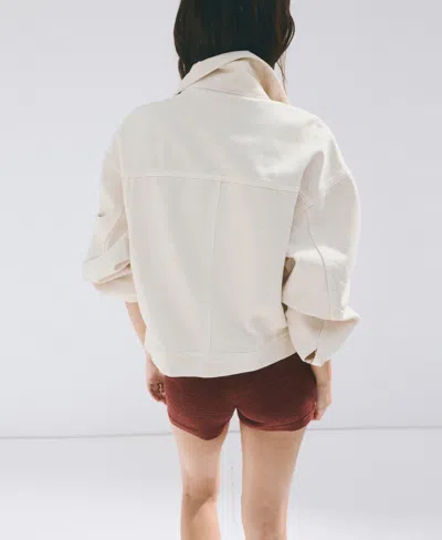Mango Pockets Denim Jacket In Neutral
