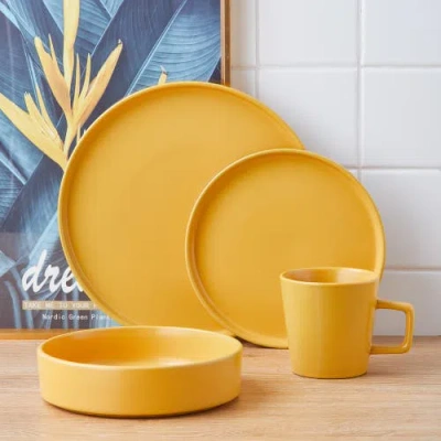 Stone Lain Cleo Stoneware 32-piece Dinnerware Set In Yellow