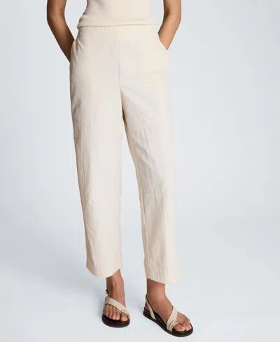 Kenneth Cole Pull On Barrel Leg Pant With Slash Pockets In Oyster
