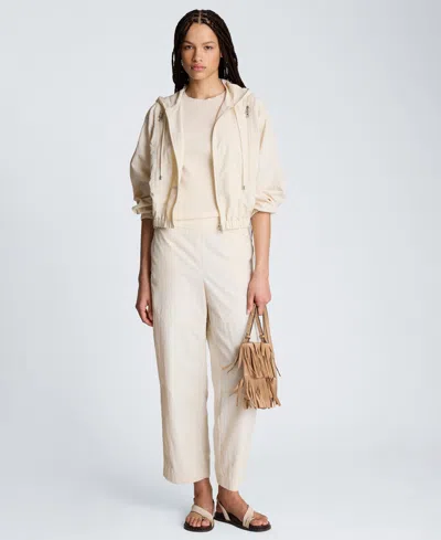 Kenneth Cole Pull On Barrel Leg Pant With Slash Pockets In Oyster