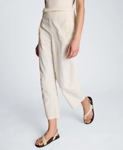 Kenneth Cole Pull On Barrel Leg Pant With Slash Pockets In Oyster