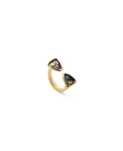Unode50 Ring With Two Pink Crystals In Pink