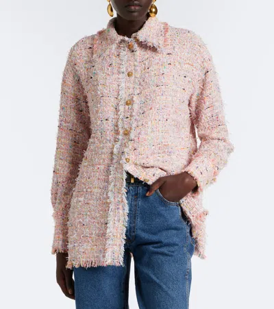 Balmain Tweed Overshirt In Multicoloured