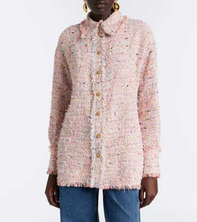 Balmain Tweed Overshirt In Multicoloured