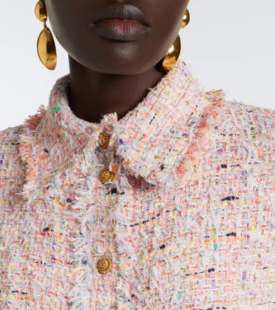 Balmain Tweed Overshirt In Multicoloured