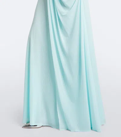 Christopher Esber Ripple Draped Gown In Blue