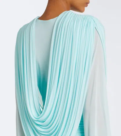 Christopher Esber Ripple Draped Gown In Blue
