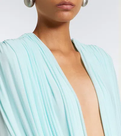 Christopher Esber Ripple Draped Gown In Blue