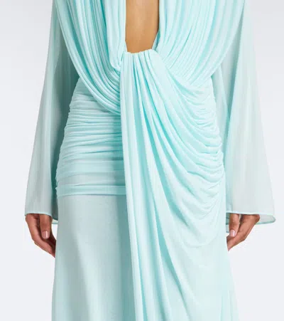 Christopher Esber Ripple Draped Gown In Blue