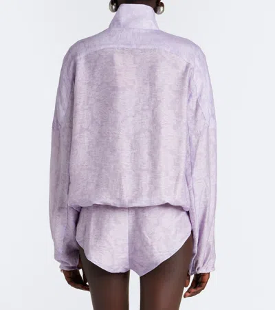 Christopher Esber Light Leak Jacquard Romper In Purple