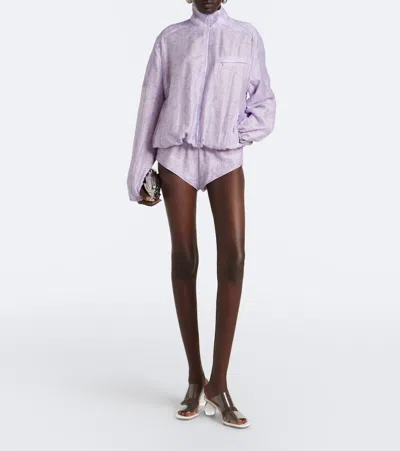 Christopher Esber Light Leak Jacquard Romper In Purple