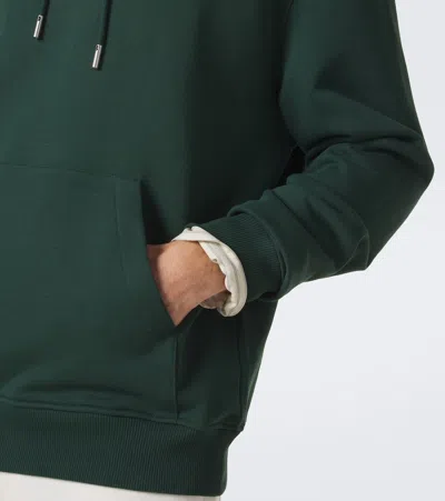 Ami Alexandre Mattiussi Deep Green Pullover Hoodie With Adjustable Drawstring In Green