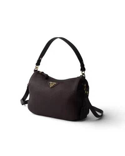 Prada Medium Leather Shoulder Bag In Brown
