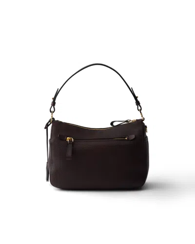 Prada Medium Leather Shoulder Bag In Brown