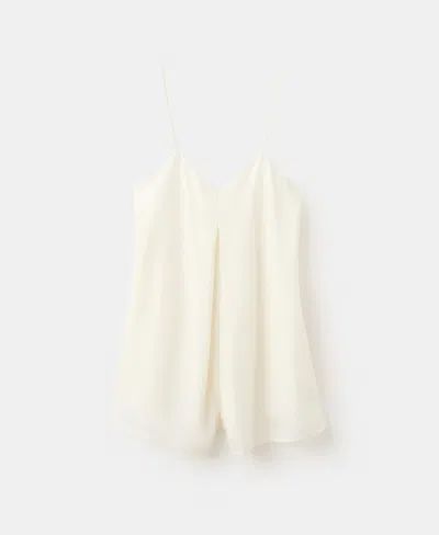 Mango Open Back Straight Jumpsuit In Light Beige