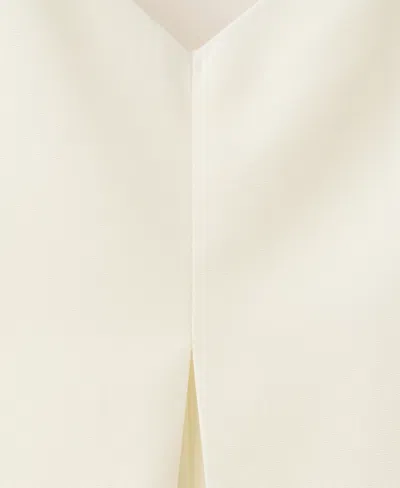 Mango Open Back Straight Jumpsuit In Light Beige