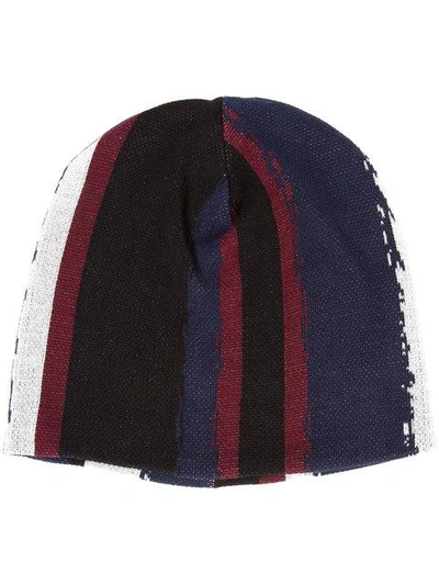 Shop Baja East Printed Stripe Beanie - Black