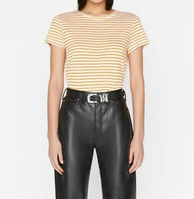 Frame Easy True Striped Linen Tee In Yellow
