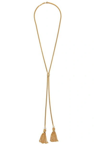 Shop Chloé Lynn Tasseled Gold-plated Necklace