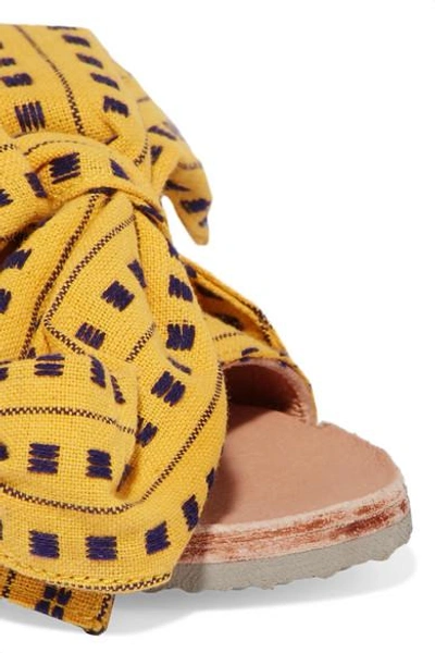 Shop Brother Vellies Burkina Bow-embellished Canvas Slides