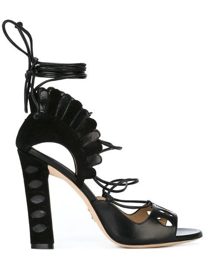 Shop Paula Cademartori Lotus Sandals In Black