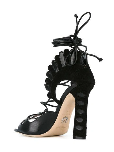 Shop Paula Cademartori Lotus Sandals In Black